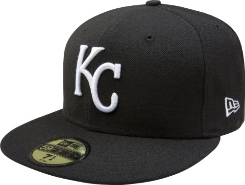 MLB Kansas City Royals Black with White 59FIFTY Fitted Cap (7)