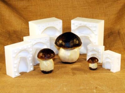 Mushroom Silicone Mold. Medium 4 high x 3.75 wide