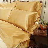230 Thread Count Charmeuse II Satin Sheet Set in Gold