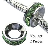 Pandora compatable alloy beads by GlitZ JewelZ © - you will recieve one pair of these beautiful crystal studded beads - fits pandora, chamilia & troll bracelets - at a bargain price - see pull down option below for other colors