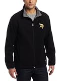 NFL Men's Minnesota Vikings Safety Blitz III Long Sleeve Full-Zip Performance Bonded Jacket (Black/Storm Gray, Large)