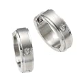 ZEEme Stainless Steel Edelstahlcreole mit eingesetztem Kristall 385010007