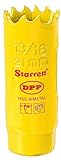 Starrett DH1036 Bi-Metal Dual Pitch Professional Hole Saw, HSS Teeth, 13/16 Diameter, 1-5/8 Cutting 