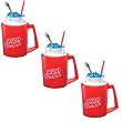 SLUSH MUGS Frozen Beverage Red Slushie Cups - SET of 3 - Slushee Treats