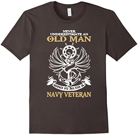 Men's Navy Veteran Shirt - Old Man Navy Veteran T-shirt Large Asphalt