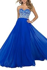 Strapless Chiffon Spring 2015 Cocktail Floor Length Beaded Empire   Waistline Sweetheart Homecoming Dress/Prom Dress 