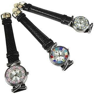 Antica Murrina Veneziana Watches, Antica Murrina Veneziana San Marco Black Watch with Glass Pattern Variation 2 - Gold, Womens Watches, Womens Antica Murrina Veneziana Watches