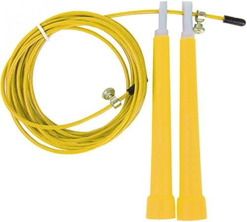 7 Colors Adjustable skipping rope 3M Speed Steel Wire Skipping Jump Rope Crossfit Crossfit MMA Box Gome Gym Fitnesss Equipment (Yellow)