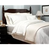Pinzon Hemstitch 400-Thread-Count Egyptian Cotton Sateen Twin Duvet Set, Eggshell