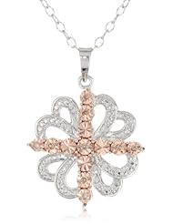 Diaura Sterling Silver Spiral Heart Pendant Necklace, 18.96