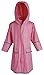 Kid's Rain Jacket:Big Girls Kids Waterproof Full Length Long Hooded Raincoat Jacket for Children - Pink (Medium)