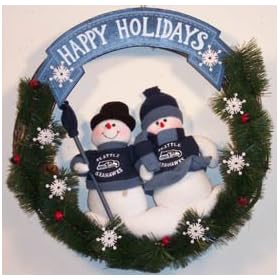  Seattle Seahawks Team Snowman Wreath