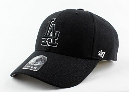 Los Angeles Dodgers MLB '47 (Forty Seven) Brand Authentic MVP Velcroback Hat OSFM Black Black Cap