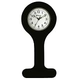 Ravel Black Silicone Nurses Fob Watch R1103.4 with Presentation Gift Box (Infection Control)