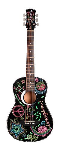 Luna Aurora Imagine Mini Acoustic Guitar Black Luna Aurora Imagine Mini Acoustic Guitar Black