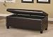 Broadbent Leather Bedroom Bench with Storage and Pin Trim in Deep Brown