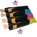4 pcs (B, C, M, Y) Compatible Toner Cartridge Combo for Use in Dell 3000cn (Black 4,000 Pages / Color 2,000 Pages)