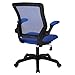 Modway Veer Office Chair with Mesh Back and Vinyl Seat With Flip-Up Arms in Blue