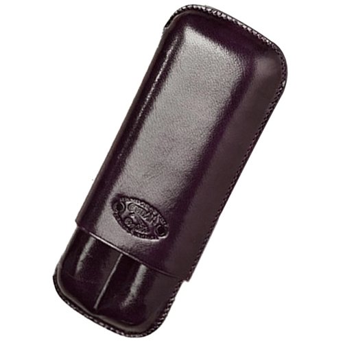 Cuban Crafters 2 Finger Bordeaux Leather Cigar Travel Case