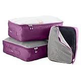 Cargo 3 Piece Packing Squares Color: Plum Purple