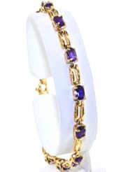 14K Yellow Gold Amethyst Bracelet