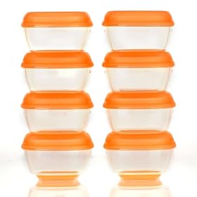 Vital Baby Press 'n' Pop Mini Freezer Pots, Orange, 1 Ounce, 8 Pack