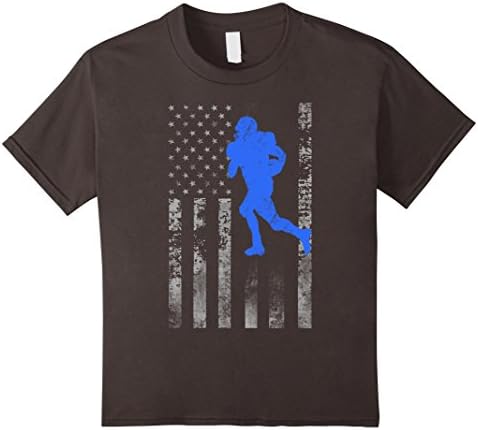 Kids American Football Flag shirt - Football Player t-shirt 10 Asphalt