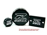 1992-2007 SUZUKI GSXR 600 750 1000 BLACK FLUID CAPS SET