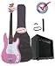Musical Instruments : ELECTRIC BASS PACK WITH 15 WATTS AMP PINK