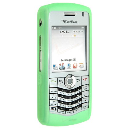PCMICROSTORE Brand RIM BlackBerry Pearl 8130 1mm Thick Premium Green Silicone Skin Case Cover