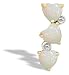 14K Yellow Gold Genuine Heart Opal and Diamond 3-Stone Pendant