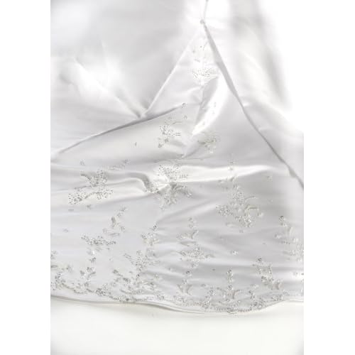 White Satin Strapless Wedding Gown