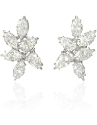 Diamond 18k White Gold Cluster Earrings