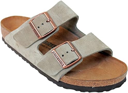 Birkenstock Arizona 2-Strap Suede Leather Sandals, Taupe, Unisex, 37 M EU Regular Width (6-6.5 US Women)