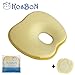 KSB 9 Inches Yellow Soft Memory Foam Baby Pillow Head Positioner Neck Support,Prevent Flat Head Syndrome For 3 Months To 1 Year Old Infant (Apple Shape,Includes Pillow Case)