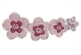 Sparkling Pink Linear Flower Hair Barrette