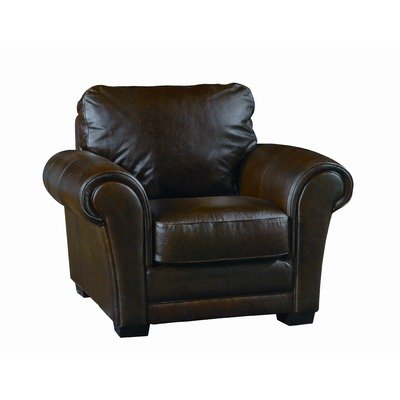 Mark Italian Leather Chair and Ottoman Set