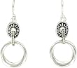 Silvertone Circle Drop Earrings Fashion Jewelry