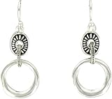 Silvertone Circle Drop Earrings Fashion Jewelry