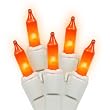 Set of 50 Opaque Orange Mini Christmas Lights - White Wire