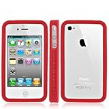 Red Silicone Bumper Skin Case Cover for AT&T Apple iPhone 4 4G New By Elect ....