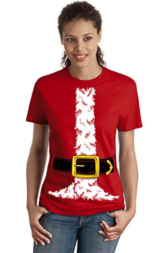 Santa Claus Costume | Jumbo Print Novelty Christmas Holiday Humor Ladies T-shirt