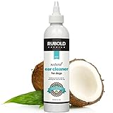 All Natural Dog & Cat Ear Cleaner By Rubold Premium - Soothing & Gentle Cleanser Solution - Fights Mite, Bacteria, Fungus & Yeast Infection - No Harsch Medication or Chemicals - Puppy Safe - 8 Fl Oz