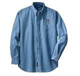 Personalized custom embroidered soccer ball & cleats denim shirt