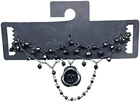 Black Rose Beaded Neck Choker