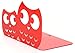 Fasmov Owls Nonskid Bookends Cute Bookends Art Bookends,1 Pair (Red)