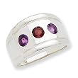 Sterling Silver Amethyst & Garnet Ring