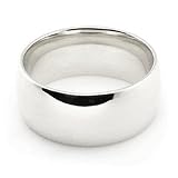 14K White Gold Wedding Bands 8mm comfort-fit
