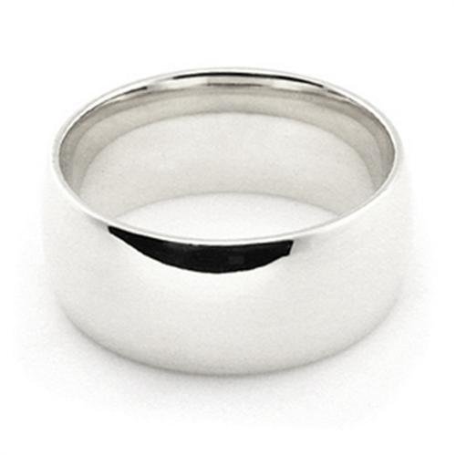 14K White Gold Wedding Bands 8mm comfort-fit