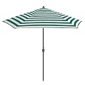 Outdoor Patio Blue/White Round Crank Patio Umbrella - 9'